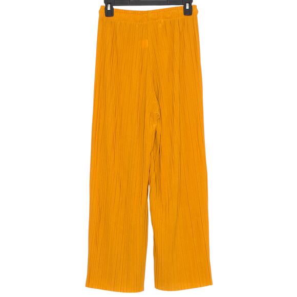 Pants Pleated Pull On Wide Leg Cropped Flowy Boho Retro Summer Hippie Festival 2 - Picture 2 of 5